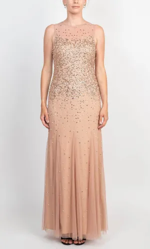 Adrianna Papell AP1E209164 - Illusion Sequined Sleeveless Gown