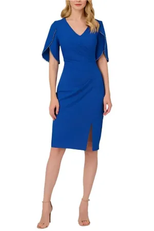 Adrianna Papell Day Pearl Embellished Knit Crepe Sheath Dress - Wholesale