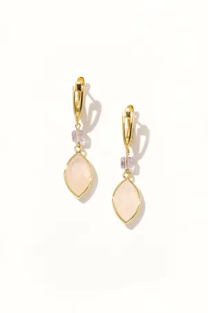 Alina Pink Quartz Drop Earrings