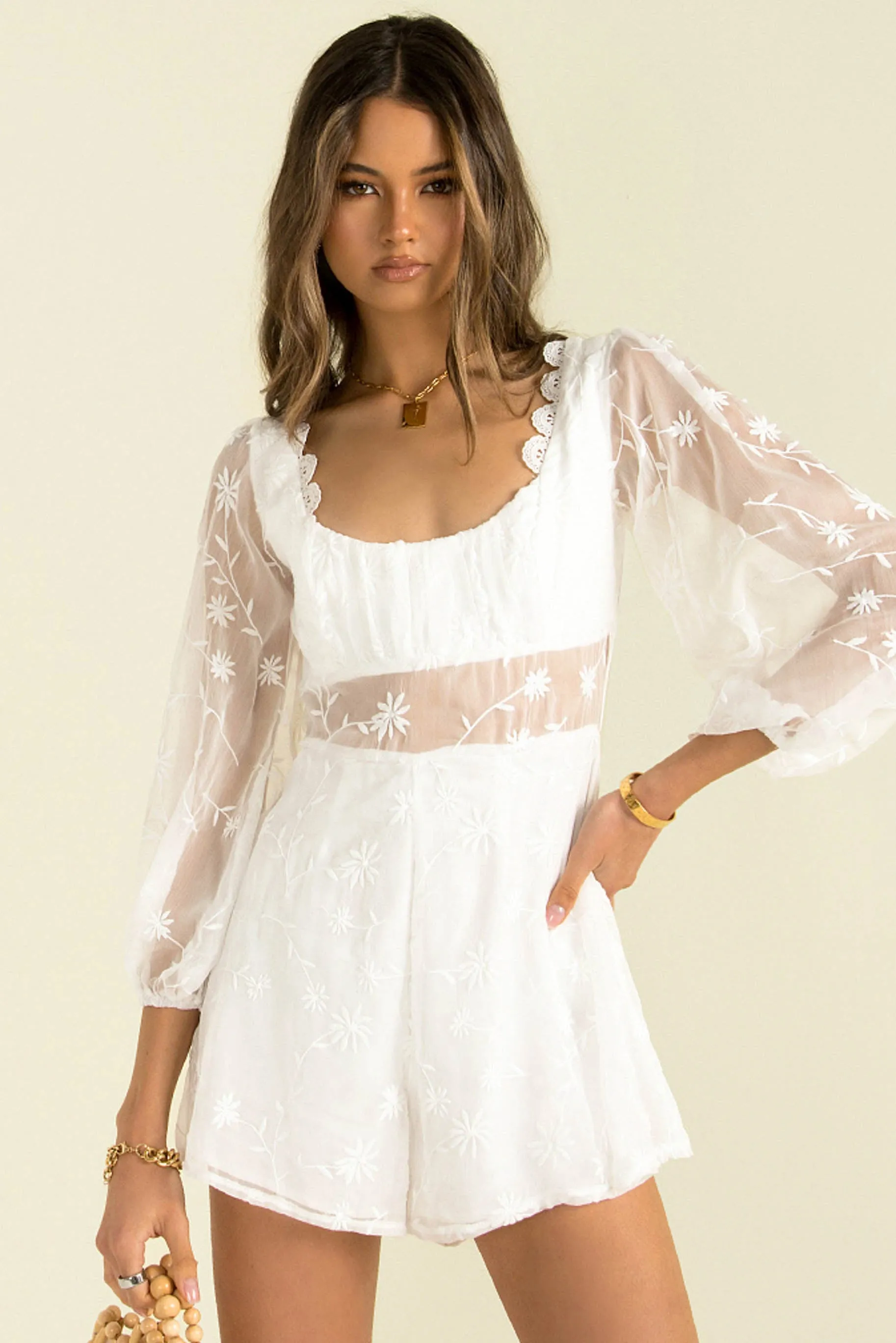 Aspen Playsuit / White