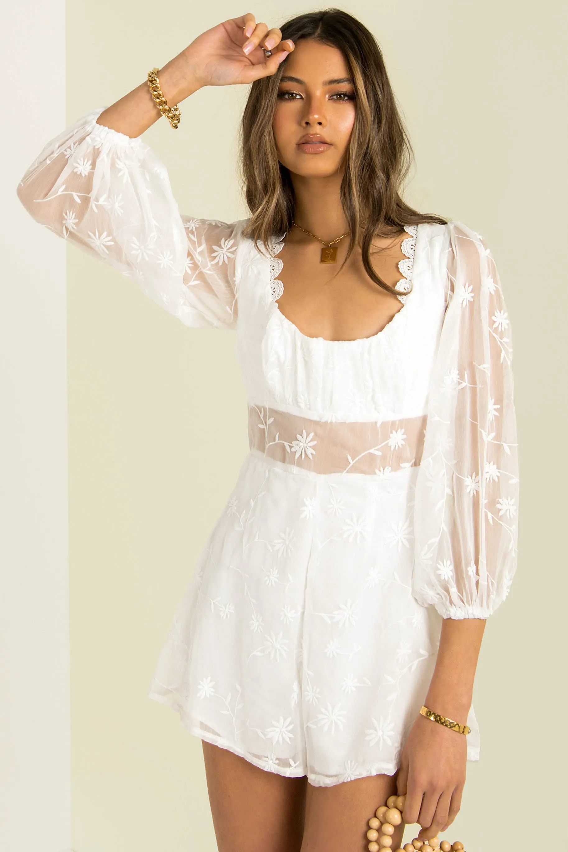 Aspen Playsuit / White