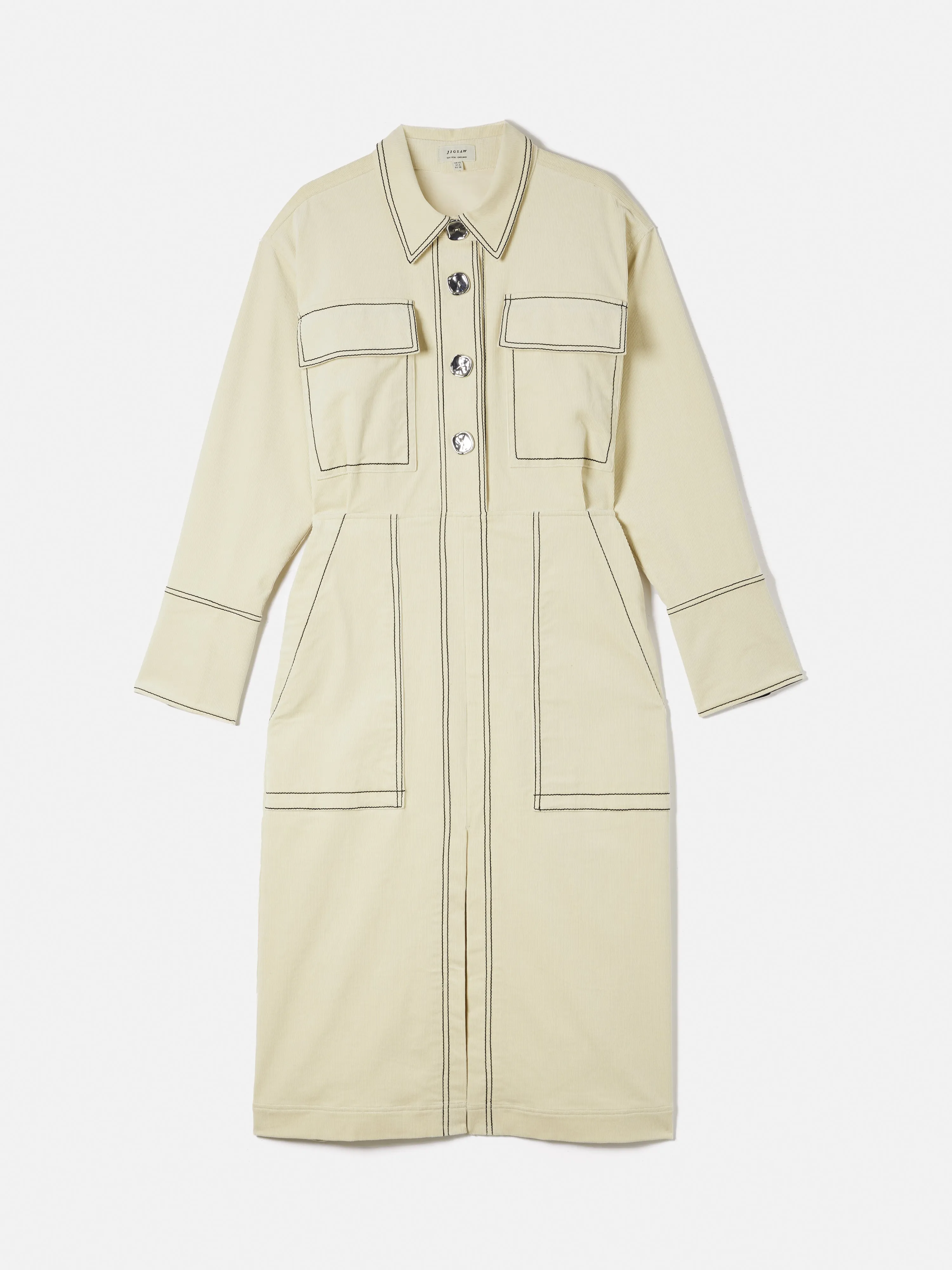 Cord Shirt Dress | Cream