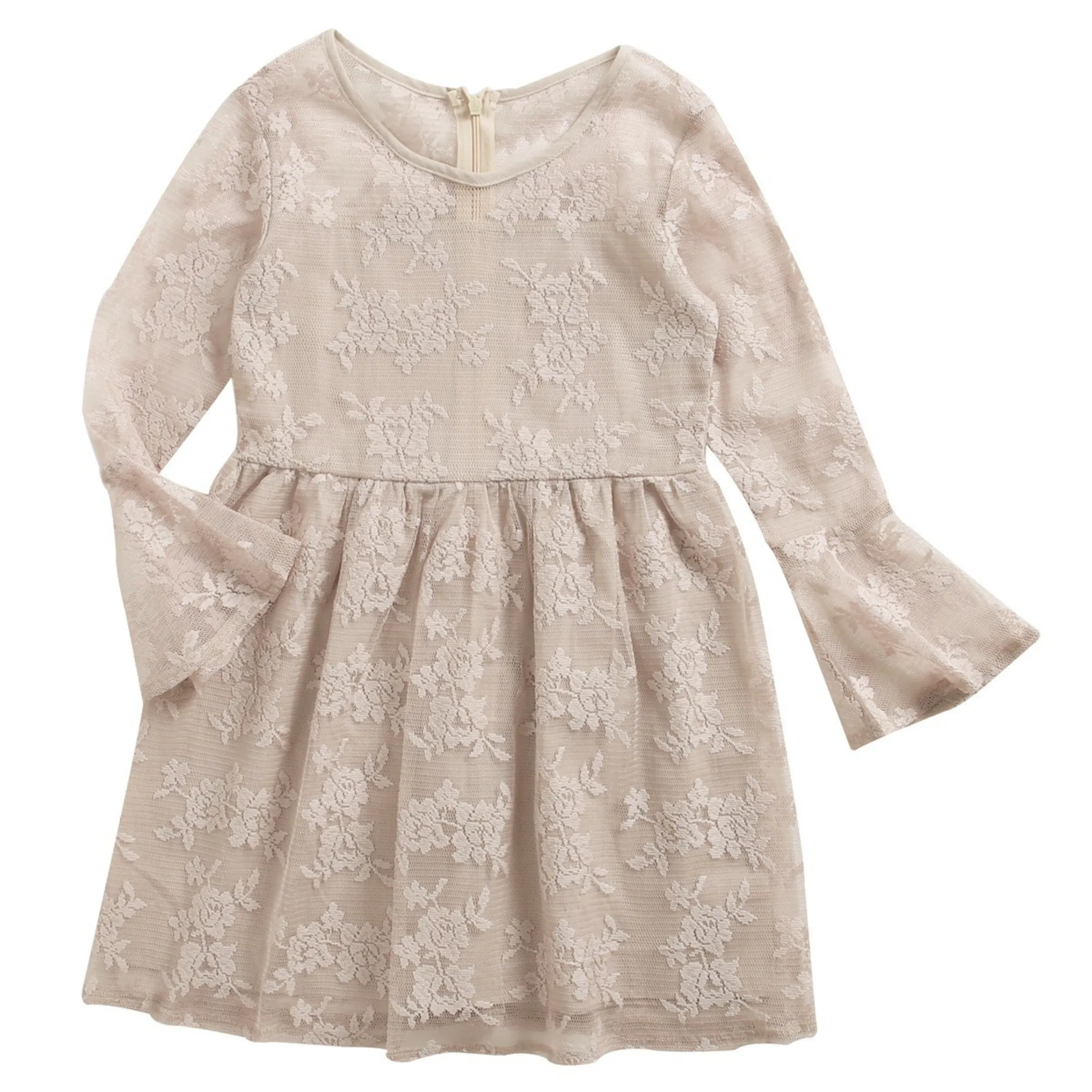 Dazling Silver Lace Girls Dress