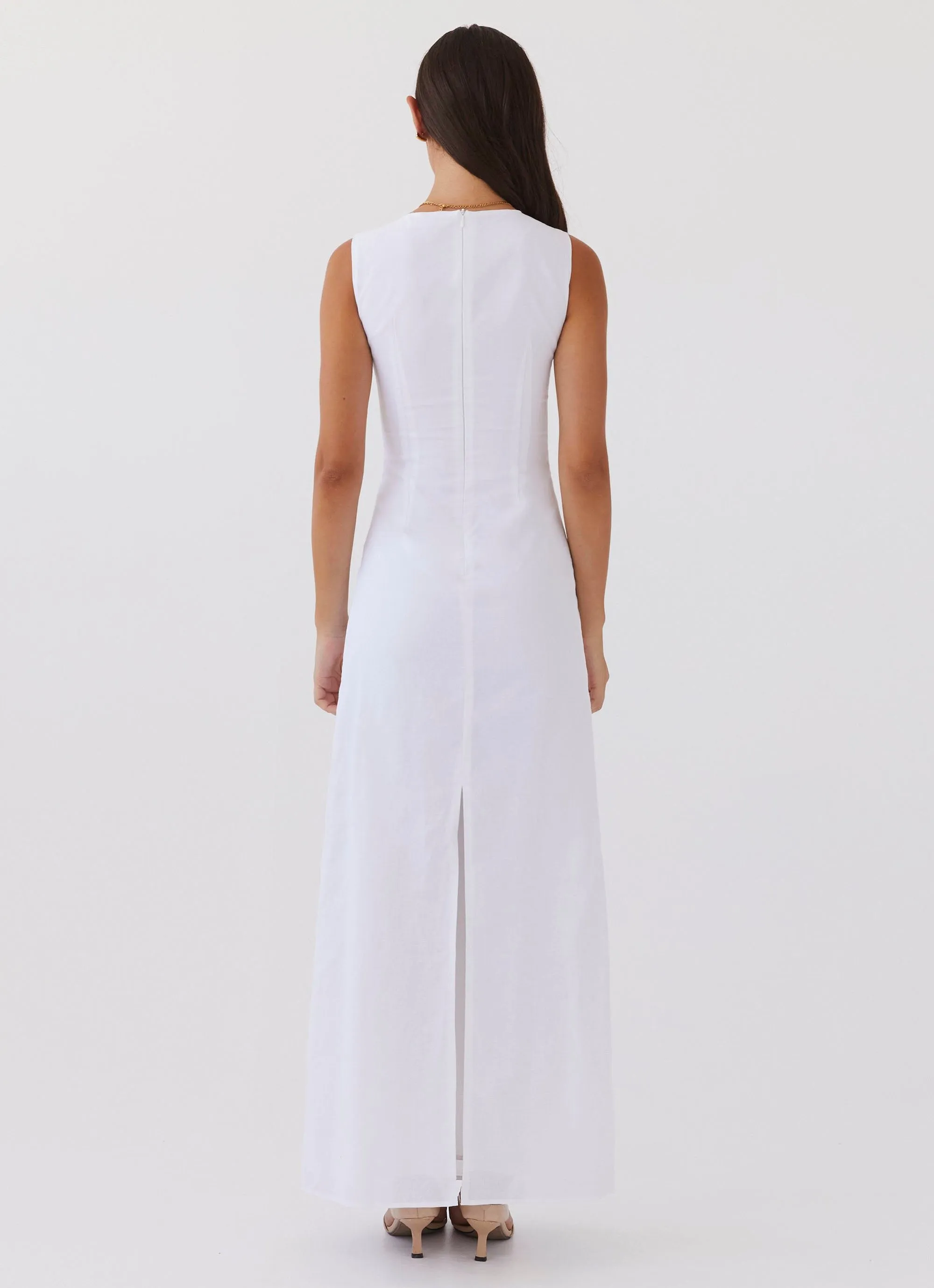 Eloise High Neck Maxi Dress - White