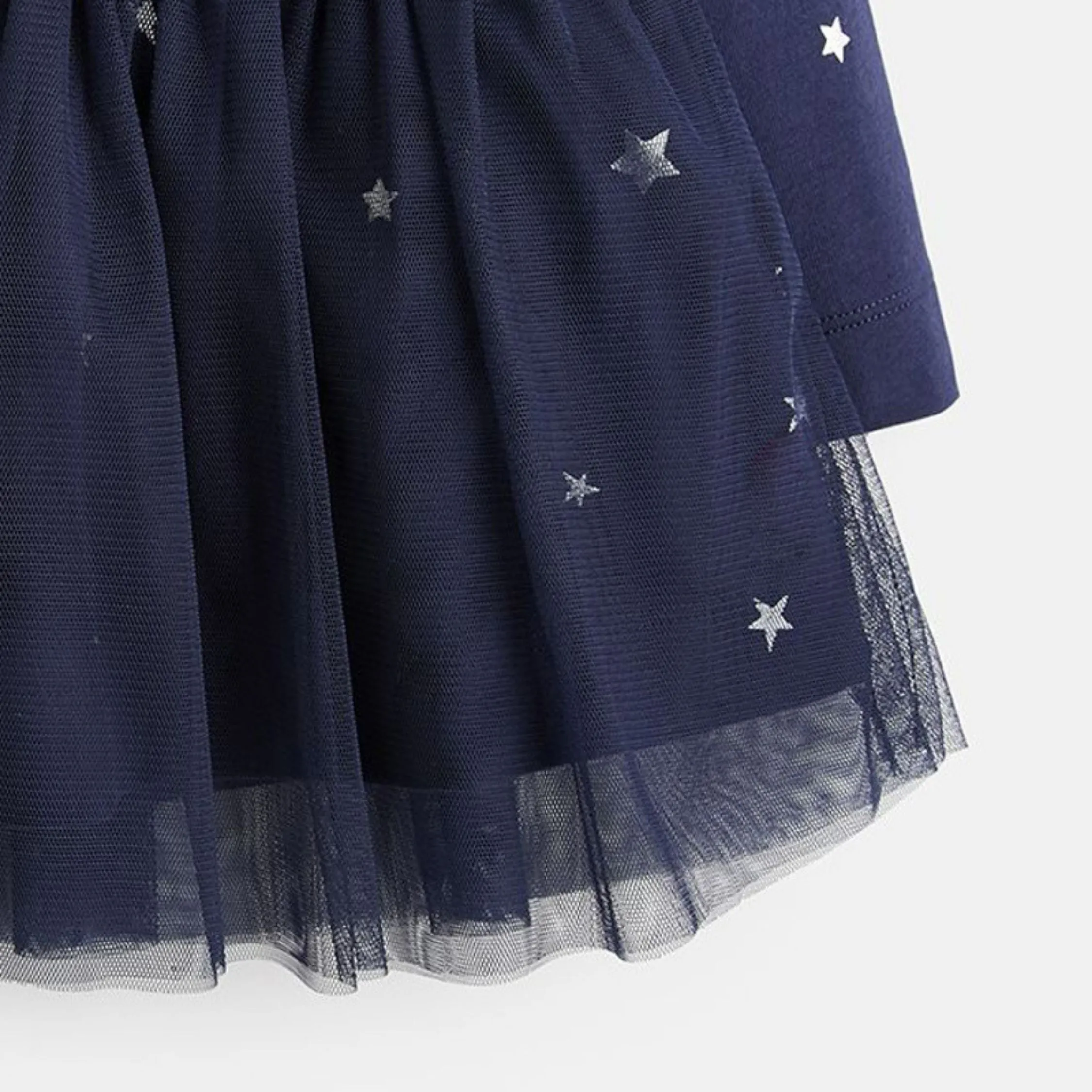 Full Sleeve Beautiful Star Theme Girls Dress, Blue