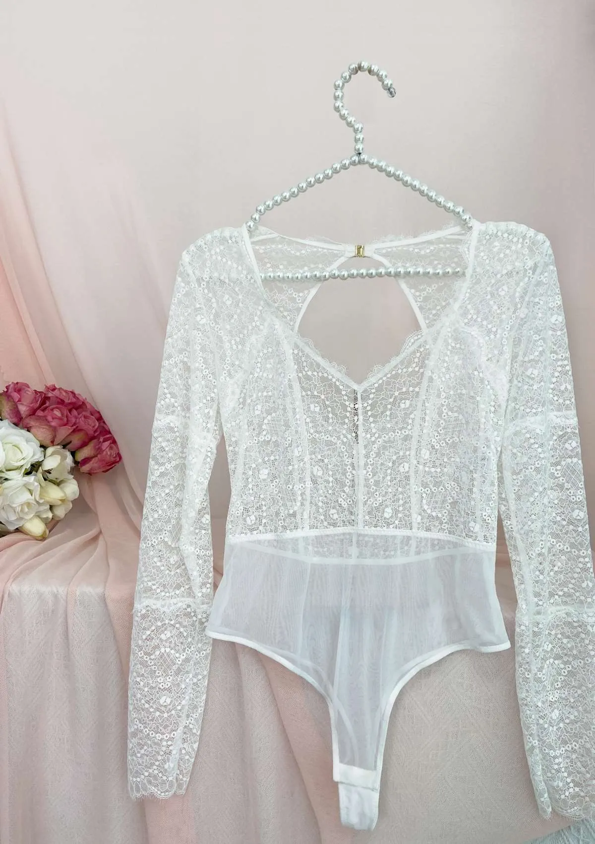 HSIA Lace Long Sleeve Teddy