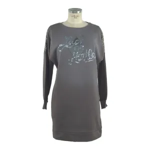 Imperfect Gray Cotton Women Sweatshirt Dress