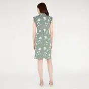 Khaki Pretty Posy Print Shirt Dress