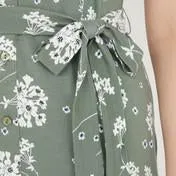 Khaki Pretty Posy Print Shirt Dress