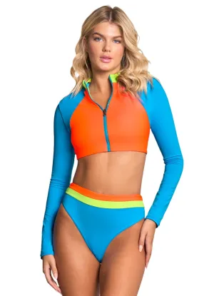 Maaji Ocean Blue Lark Long Sleeve Bikini Top