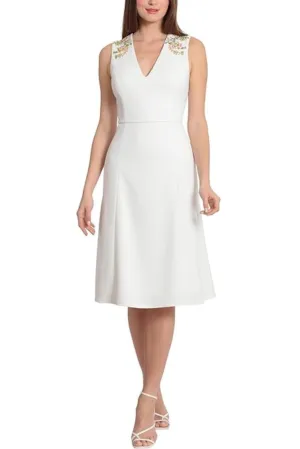 Maggy London Scuba Crepe Fit and Flare Dress