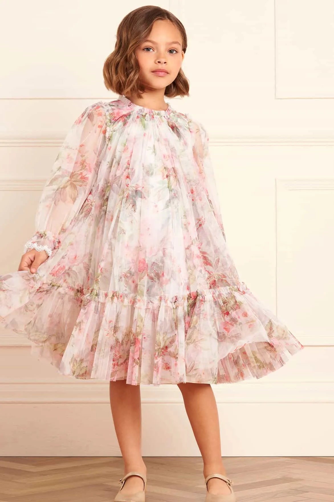 Paradise Garden Long Sleeve Kids Dress