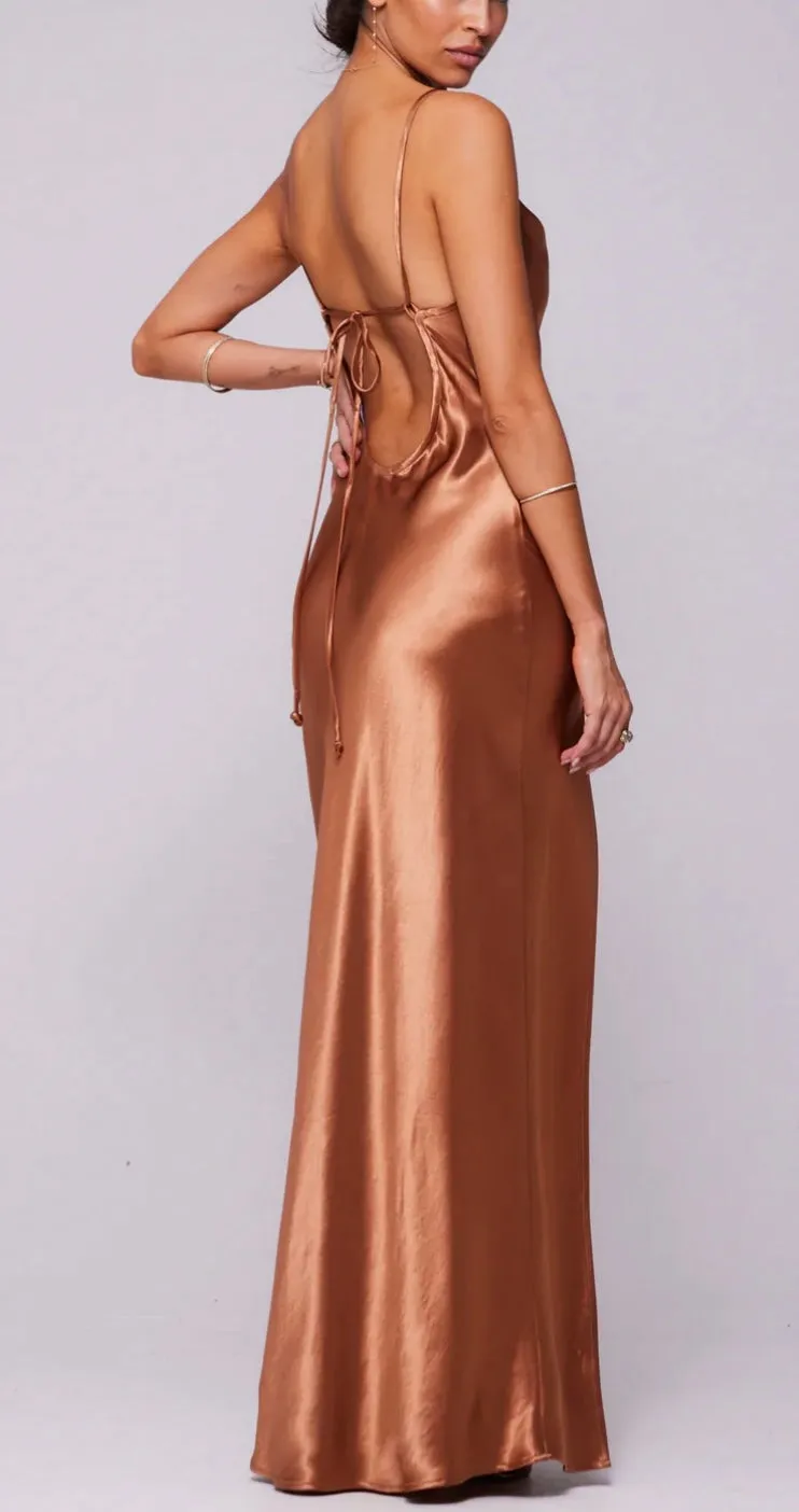 Resa Copper Slip Dress