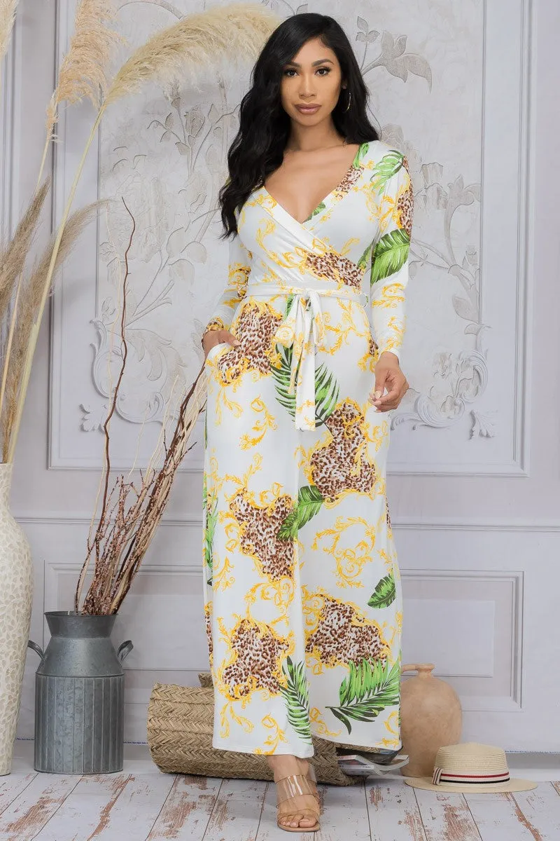SAN149X-PLM - LONG SLEEVE MAXI DRESS
