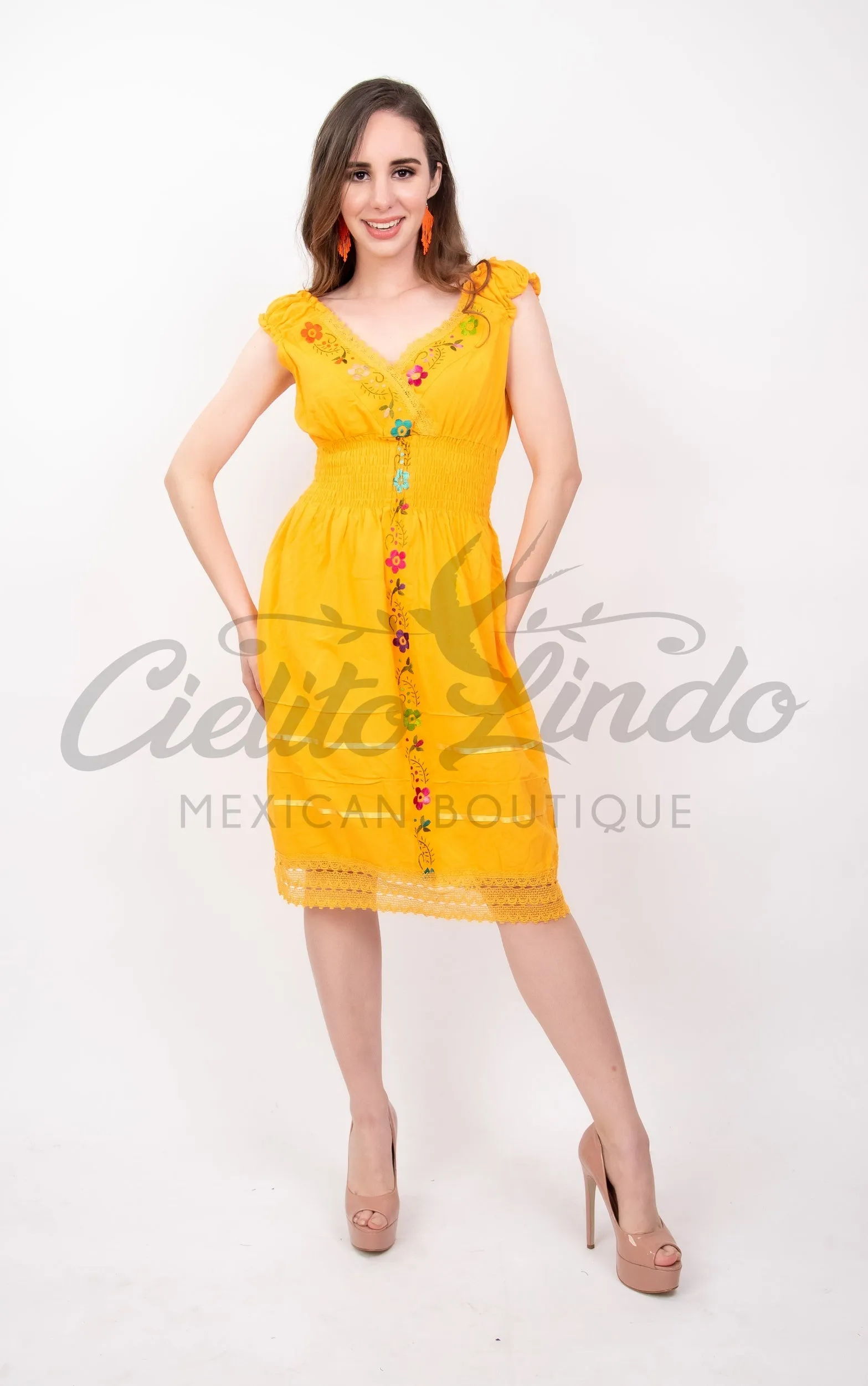 Vely Mexican V-Neck Dress