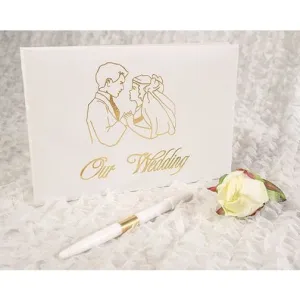 Vintage 1970's Wedding Guestbook with Pen